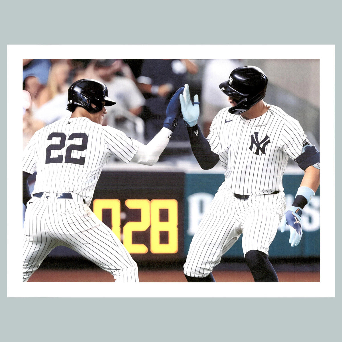 0314 P -8X10 Aaron Judge and Juan Soto-Slapping Back Hands Photo BBL