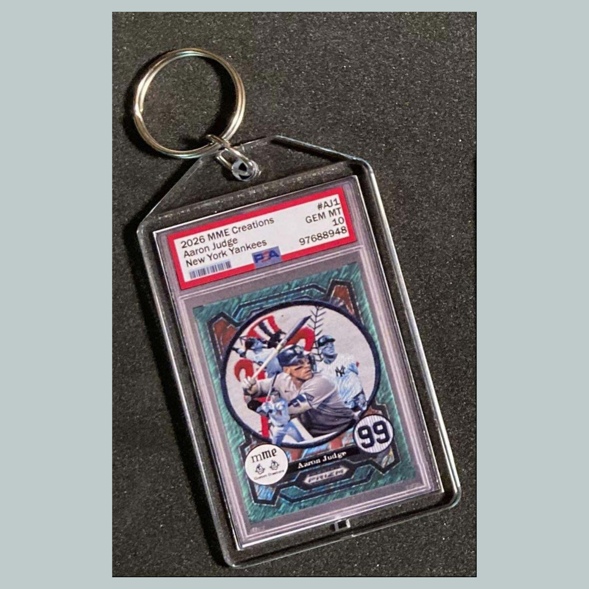 3788 Aaron Judge Green Shimmer Mockup Keychain