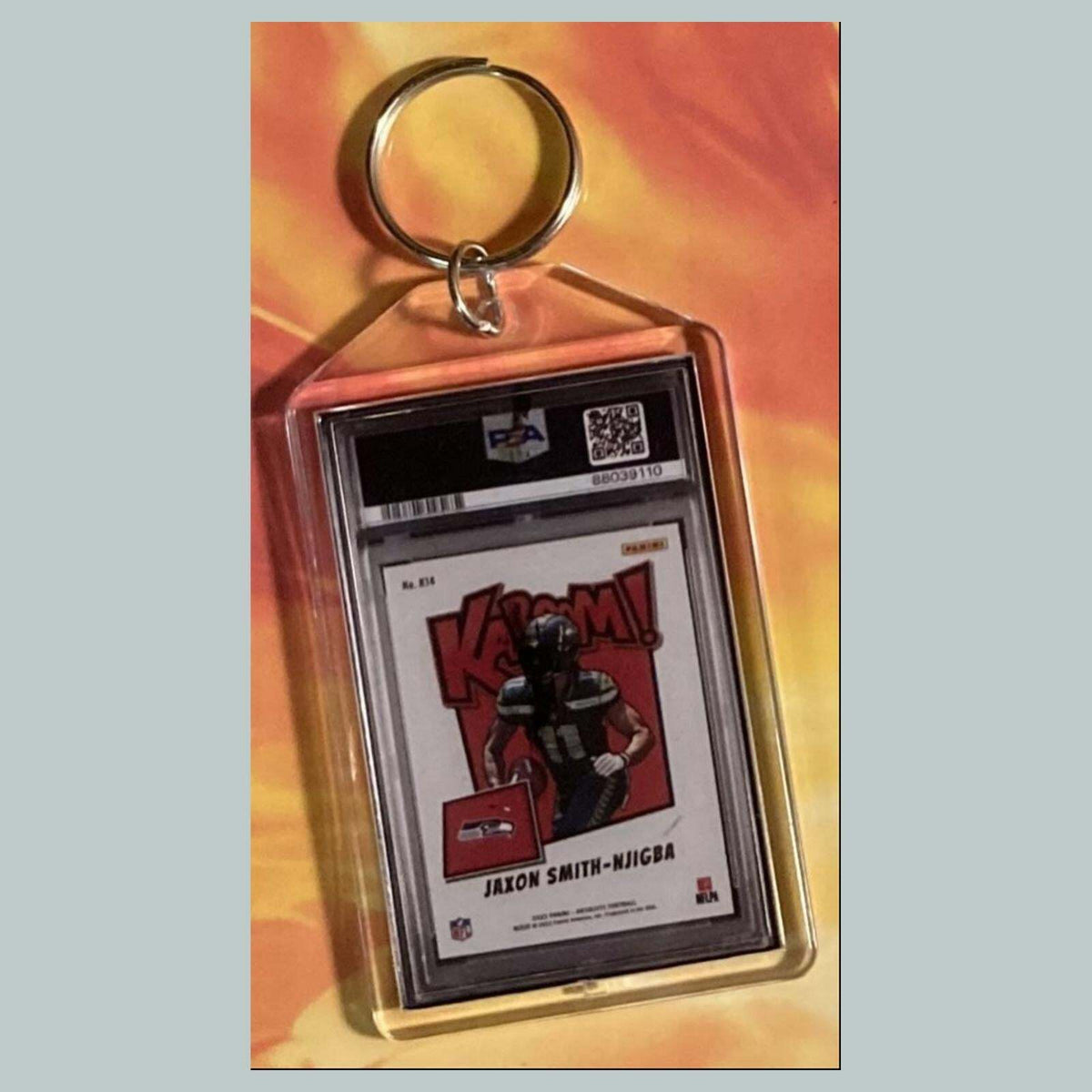 3774 Kenneth Walker III 2022 Panini Absolute Kaboom Gold Custom Made Keychain
