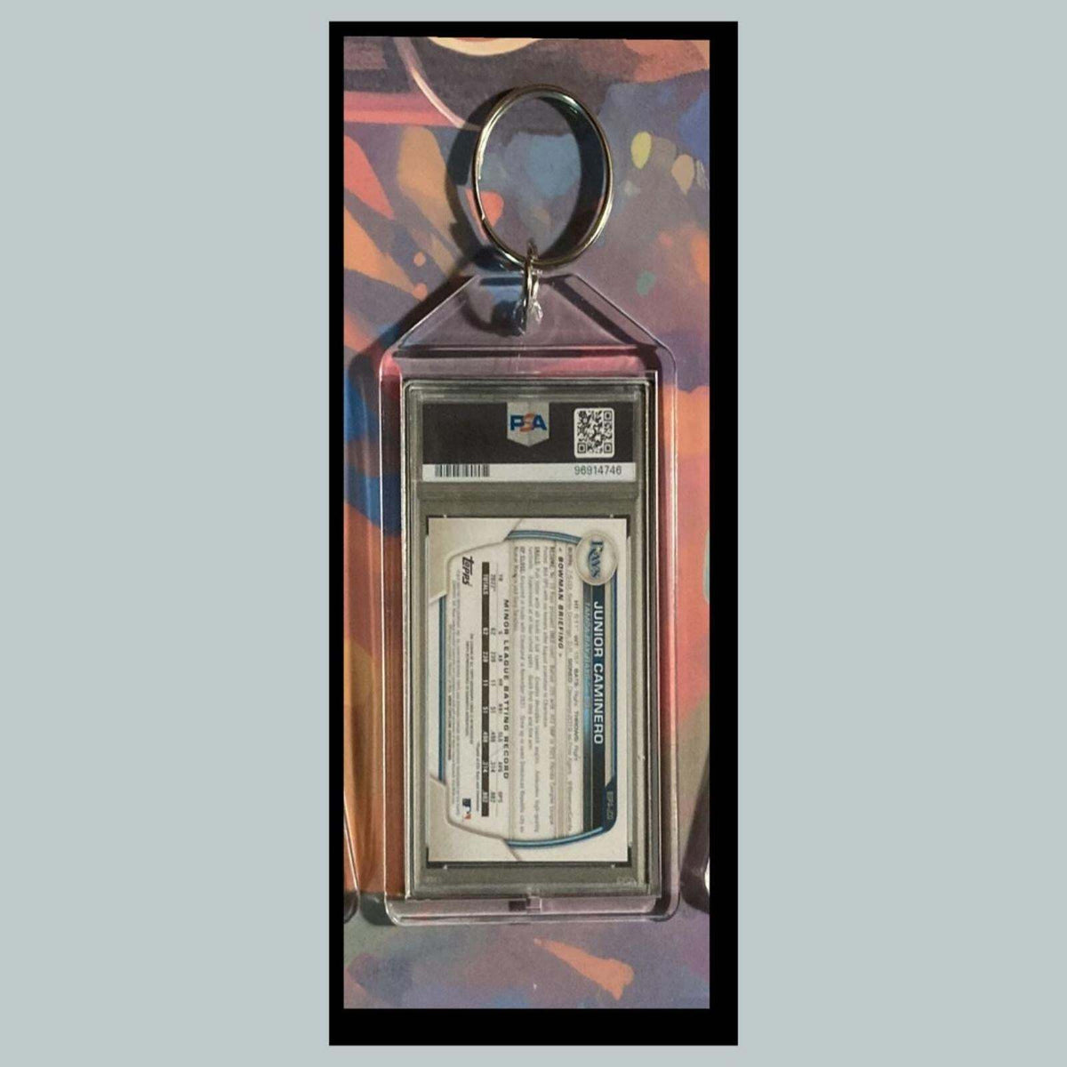 3404Junior Caminero 2023 Chrome Sapphire Auto Custom Hand Made Novelty Keychain