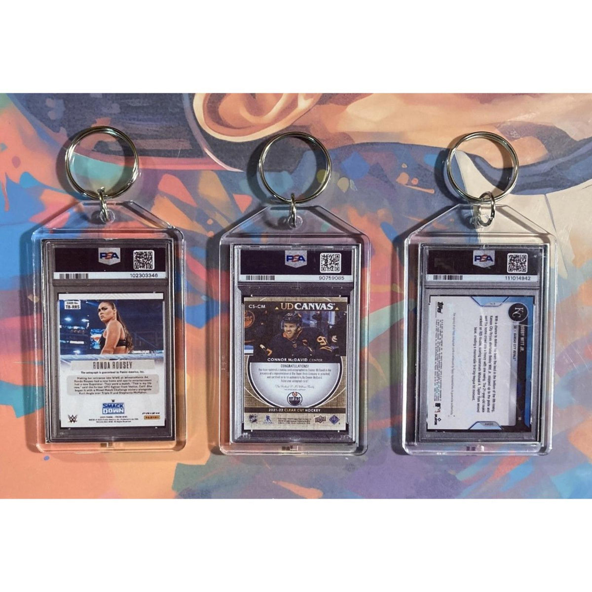 3179B Ronda Rousey-McDavid-Witt Jr - Multi-Sport 3 Pack Bundle Novelty Keychains