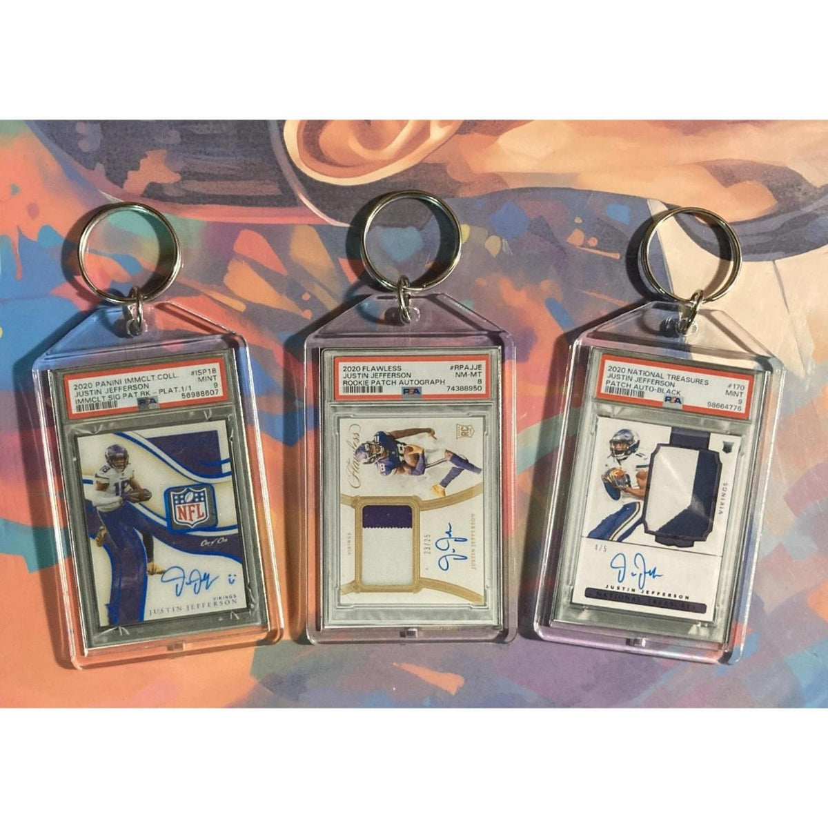 3275B Justin Jefferson - 3 Pack Bundle 3 Different Custom Novelty Keychains