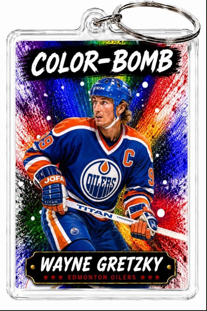 3848 Wayne Gretzky Keychain | Color-Bomb | Custom Photo Keychain No Nameplate