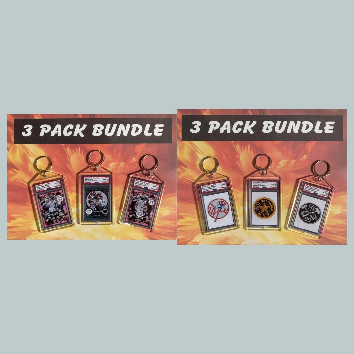 3759B Aaron Judge 3 Pack Bundle Custom Hand Made Keychains