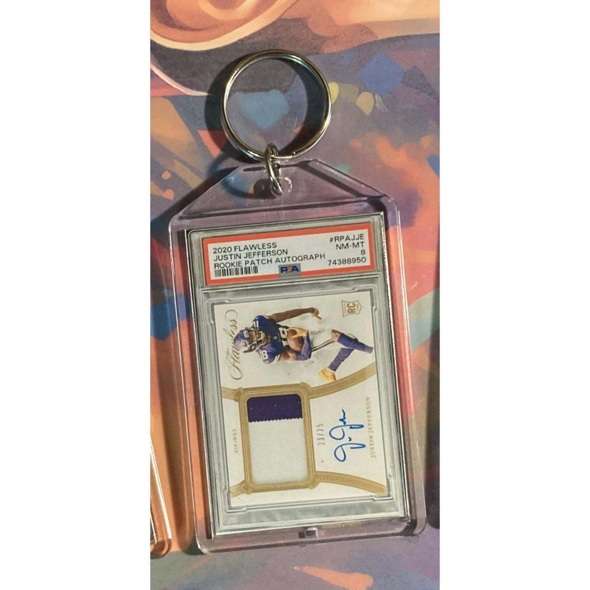 3273 Justin Jefferson 2020 Panini Flawless Rookie Patch Auto Novelty Keychain