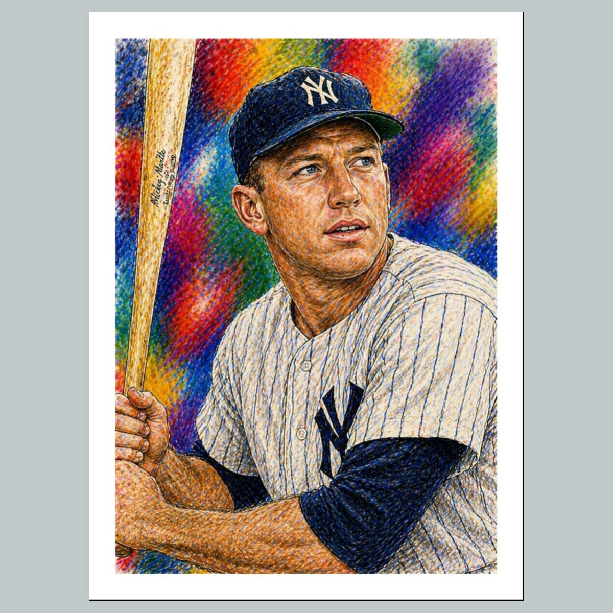 2589 Mickey Mantle 8x10 Custom Art Photo - Fast-Secure Shipping BBL