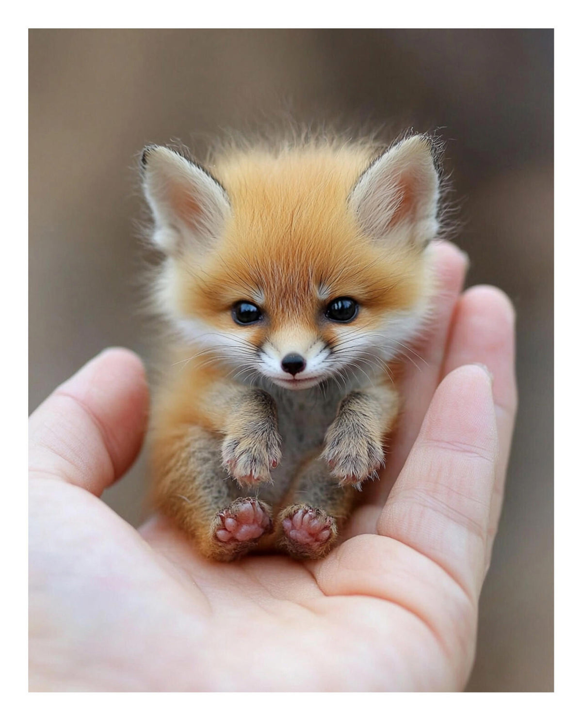 0557 P-8X10 Red Fox in Hand Glossy Photo MS