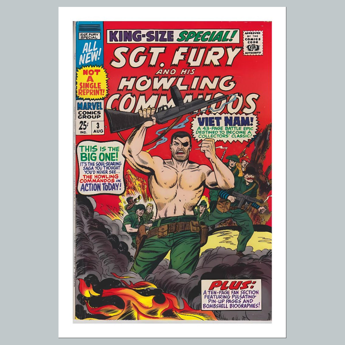 2348 Sgt Fury 8x10 Glossy Photo Comic Book Cover Fast-Secure Shipping