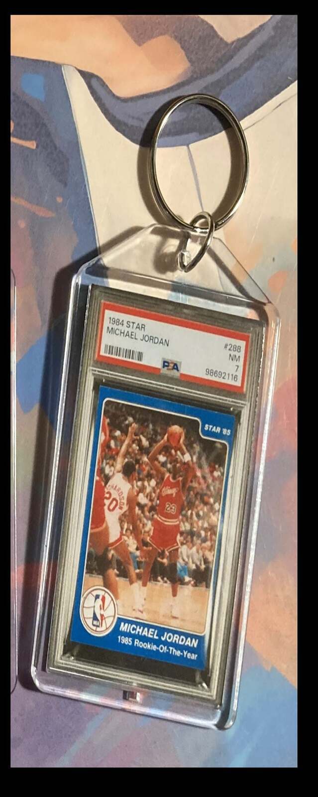 3233 Michael Jordan1984 Star Blue Custom Hand Made Keychain-Great Gift
