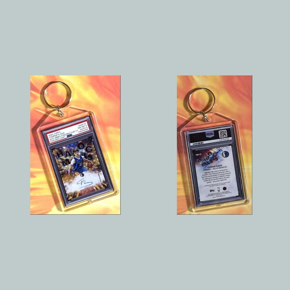 3692 Cooper Flagg 2025 Topps Foilfractor Custom Hand Made Keychain