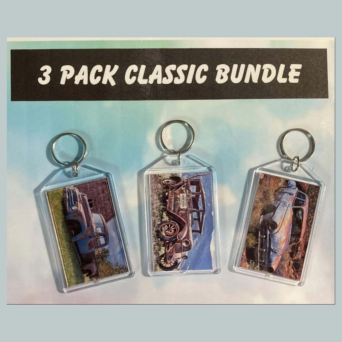3577B Threefer Bundle Old Rusty Classics Acrylic Keychain | Vintage Keychain