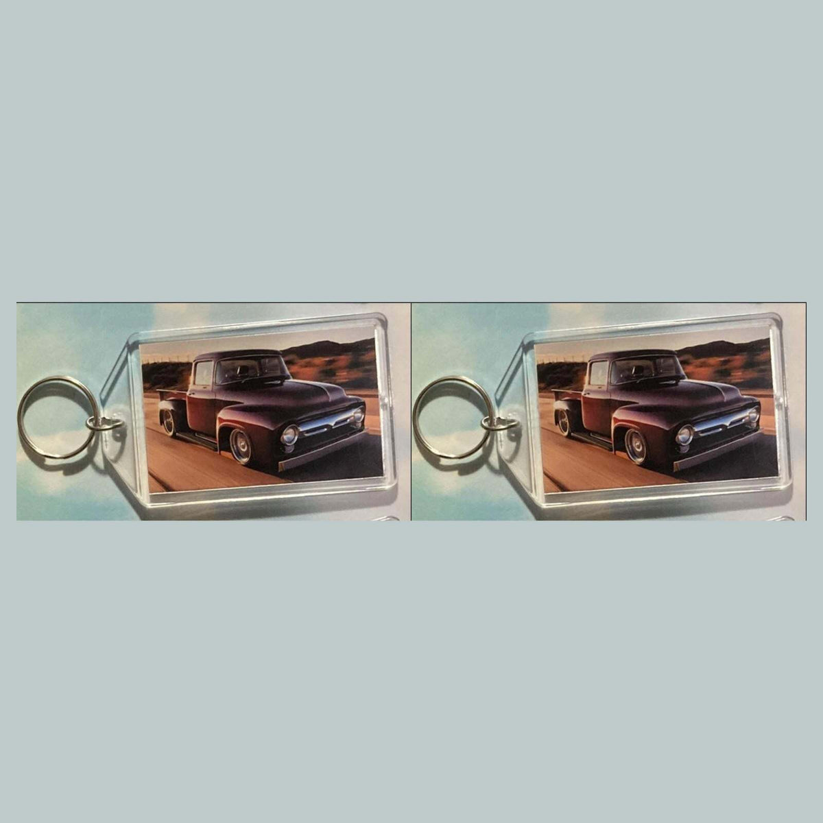 3555 1956 Ford F-100 Custom Pickup Truck Keychain | Vintage Automobile Keychain