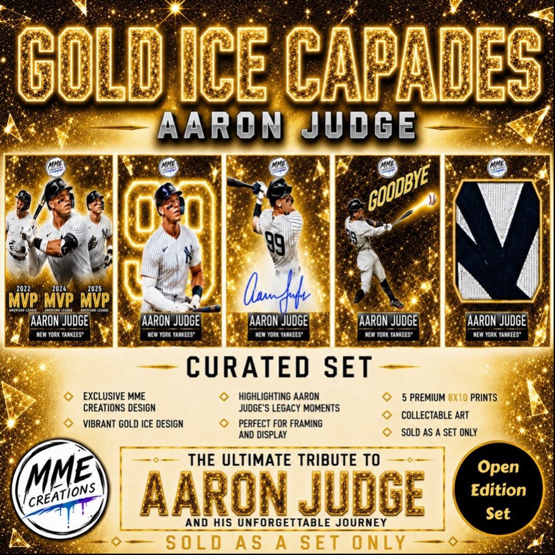 4016 Aaron Judge Gold Ice Capades Open Edition Curated Set 8x10 Premium Prints