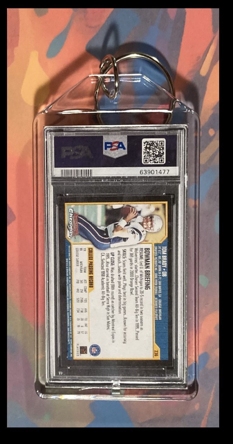 2961 Tom Brady 2000 Bowman Chrome Rookie - Custom Keychain-Great Gift