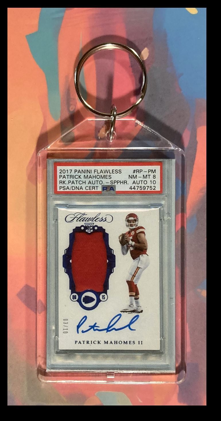 2983 Patrick Mahomes 2017 Panini Flawless Patch Auto Rookie Keychain