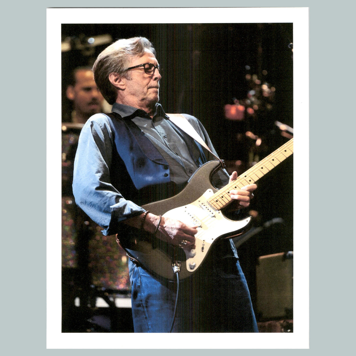 0056 P -8X10 Eric Clapton Blue Shirt Glossy Photo Fast-Secure Shipping