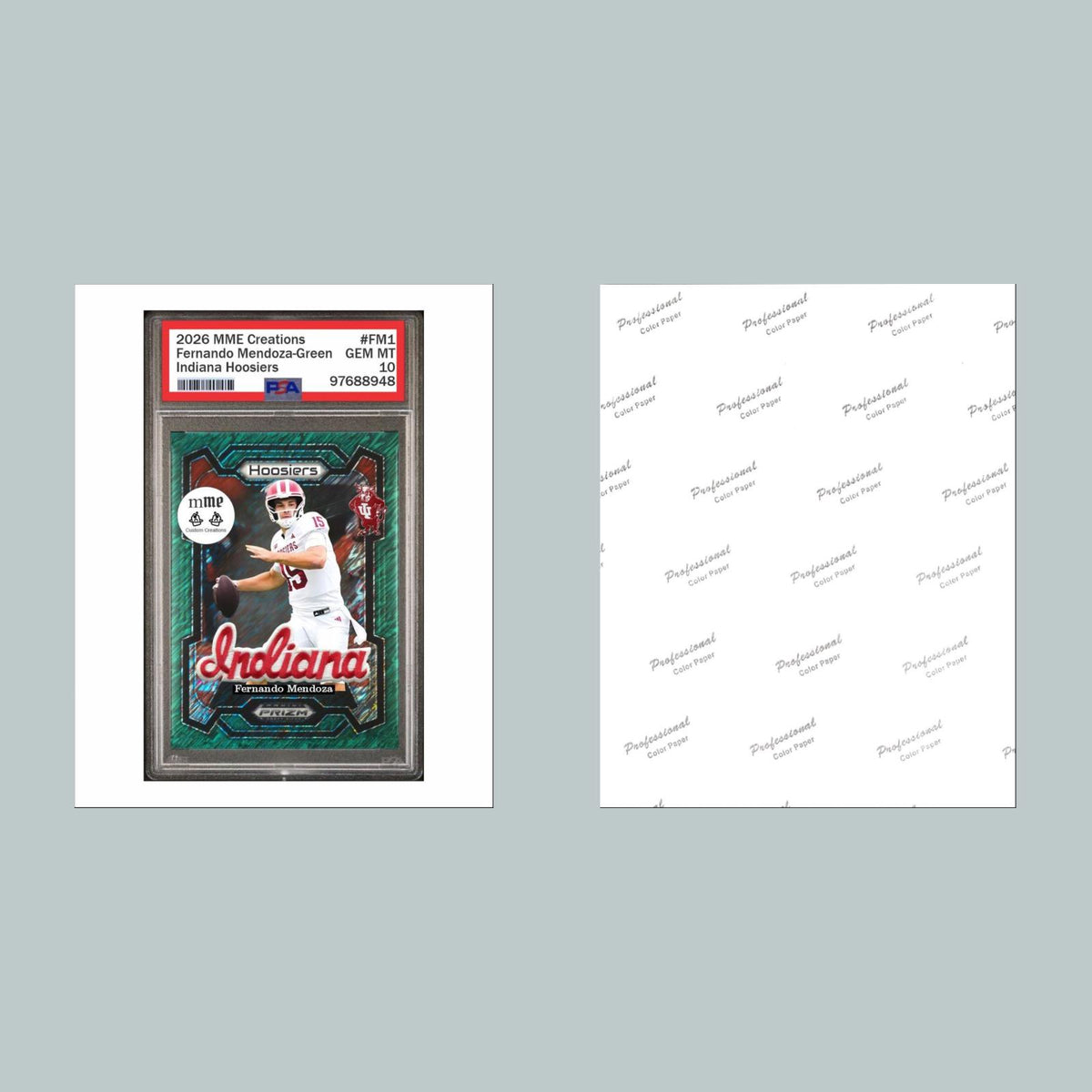1147 P Fernando Mendoza Green Shimmer Mockup 8x10 Glossy Photo - Fast Shipping FBL