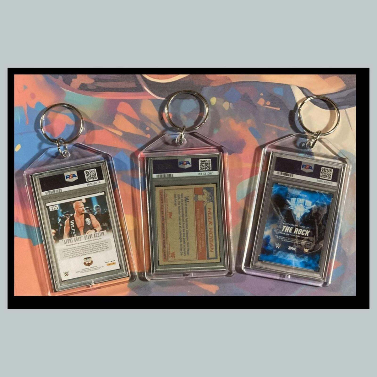 3375B Steve Austin/Hogan/The Rock 3 Pack Bundle - 3 Different Novelty Keychains