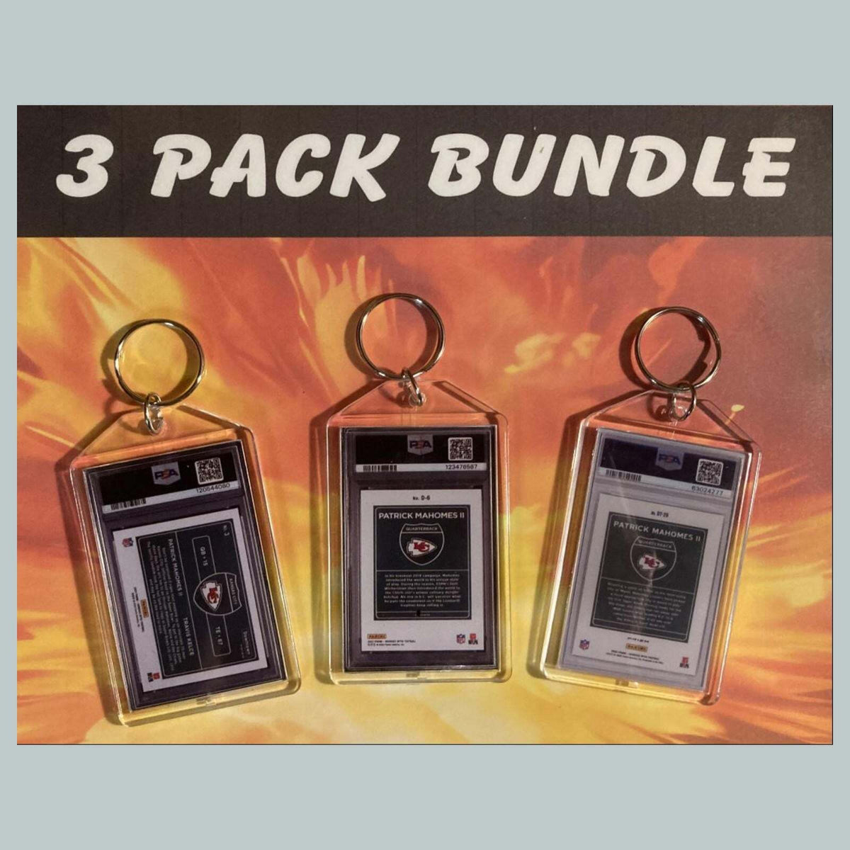 3611B Patrick Mahomes Downtown 3 Pack Bundle Custom Hand Made Keychains