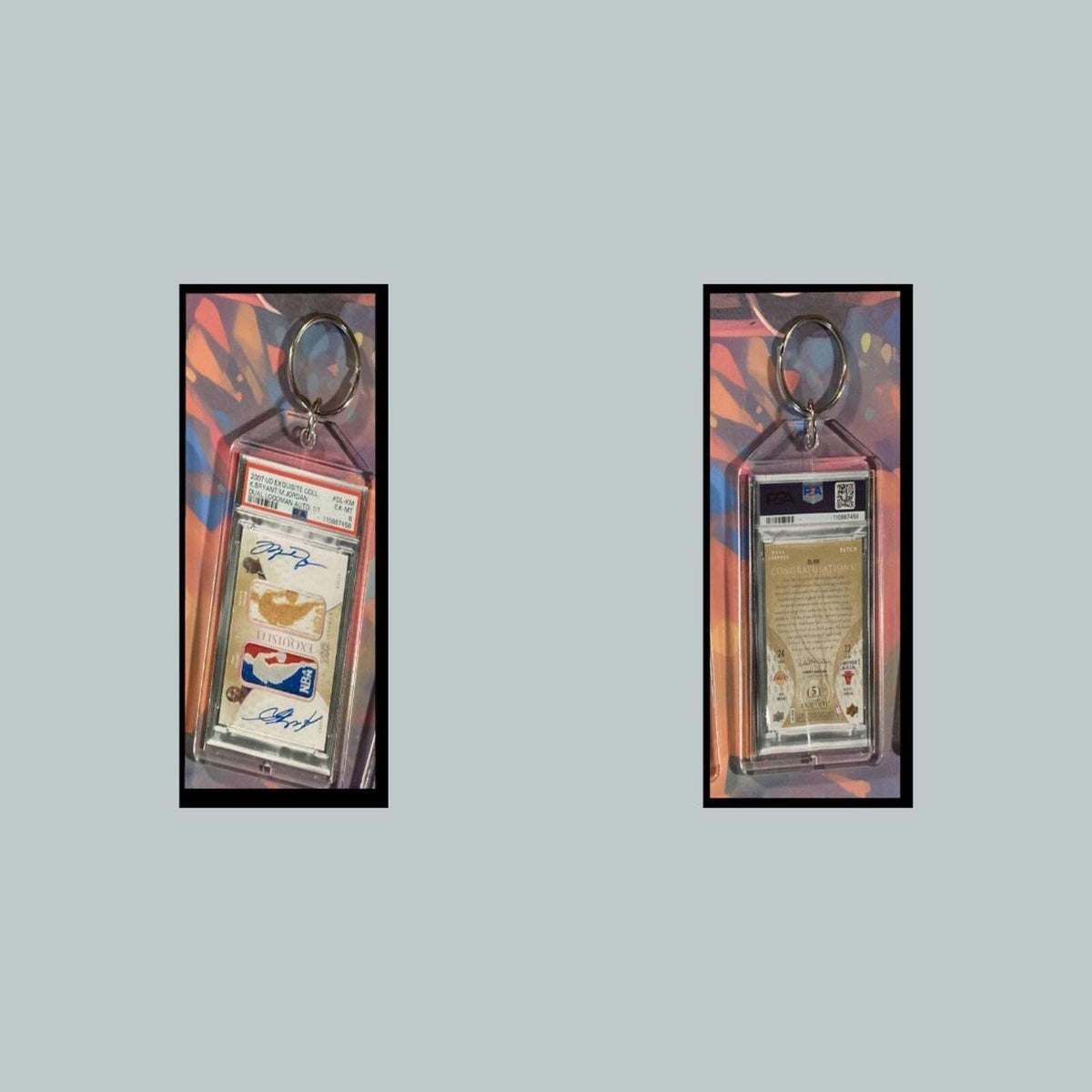 3389 Michael Jordan/Kobe Bryant 2007 UD Exquisite Dual Logoman Autos Keychain