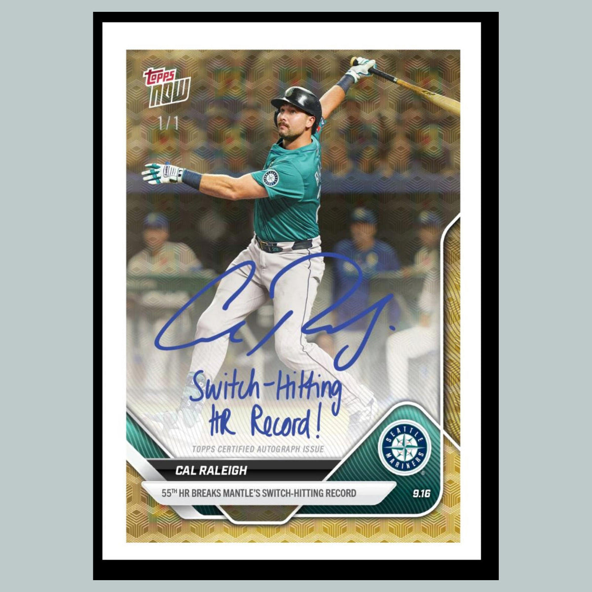 0640 P-8X10 Cal Raleigh HR Record 2025 Topps Now Glossy Photo Fast Secure Ship
