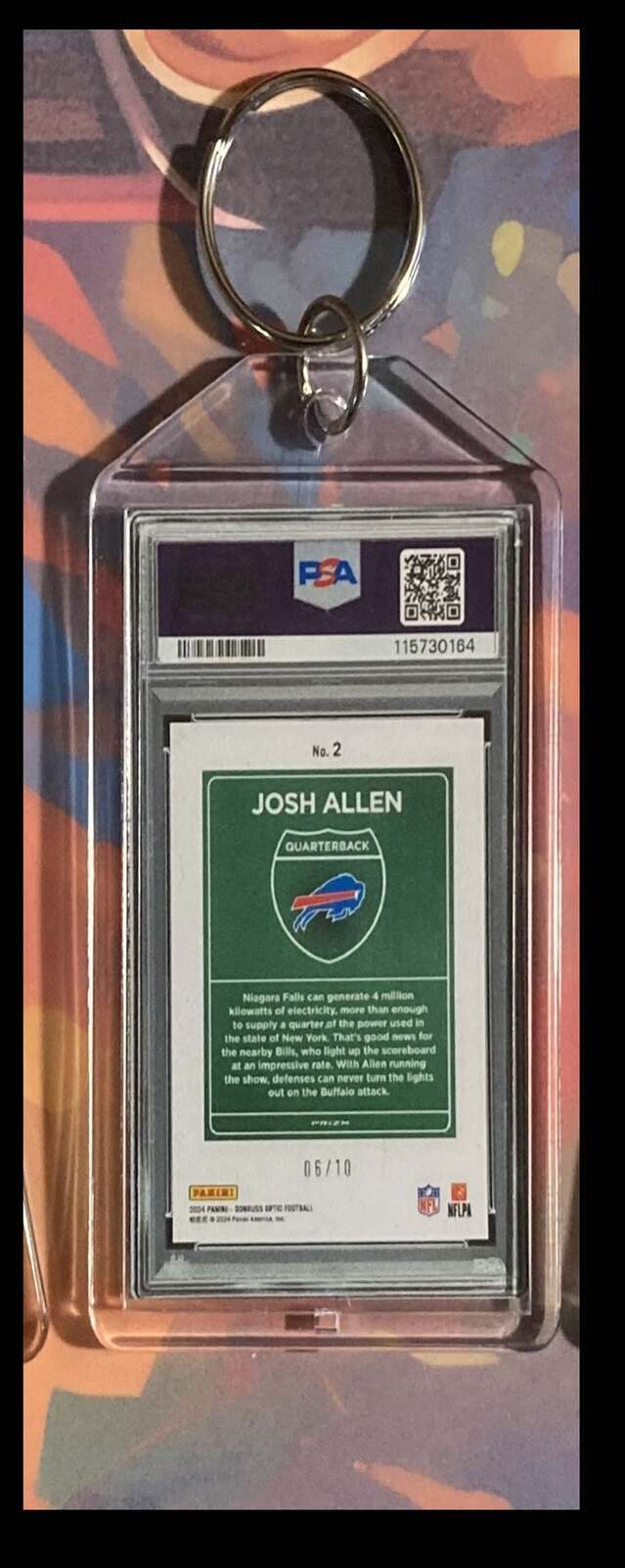 3243 Josh Allen 2024 Panini Donruss Downtown Gold Keychain