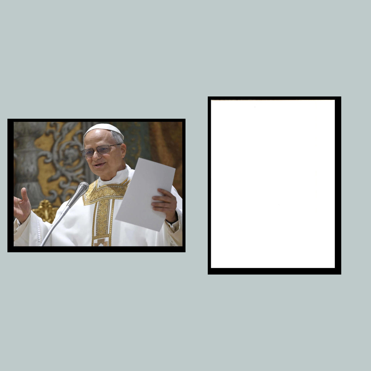 0423 P -8X10 Pope Leo IX Holding Paper Glossy Photo Fast-Secure Shipping MS