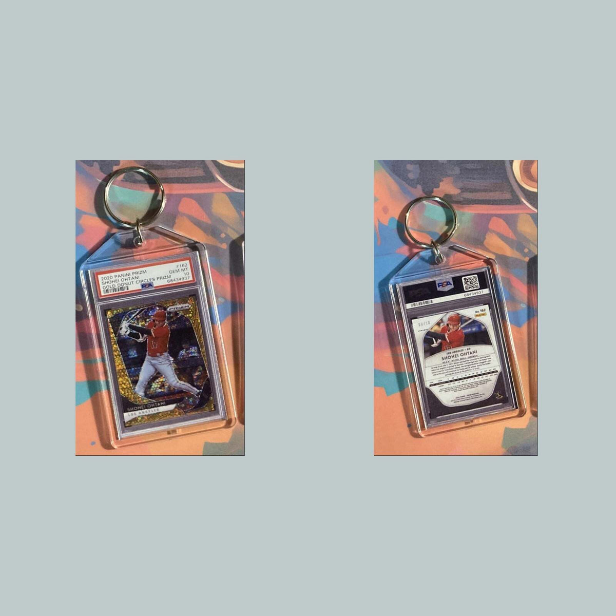3544 2020 Panini Prizm Gold Donut Circles Prizm Shohei Ohtani Custom Keychain