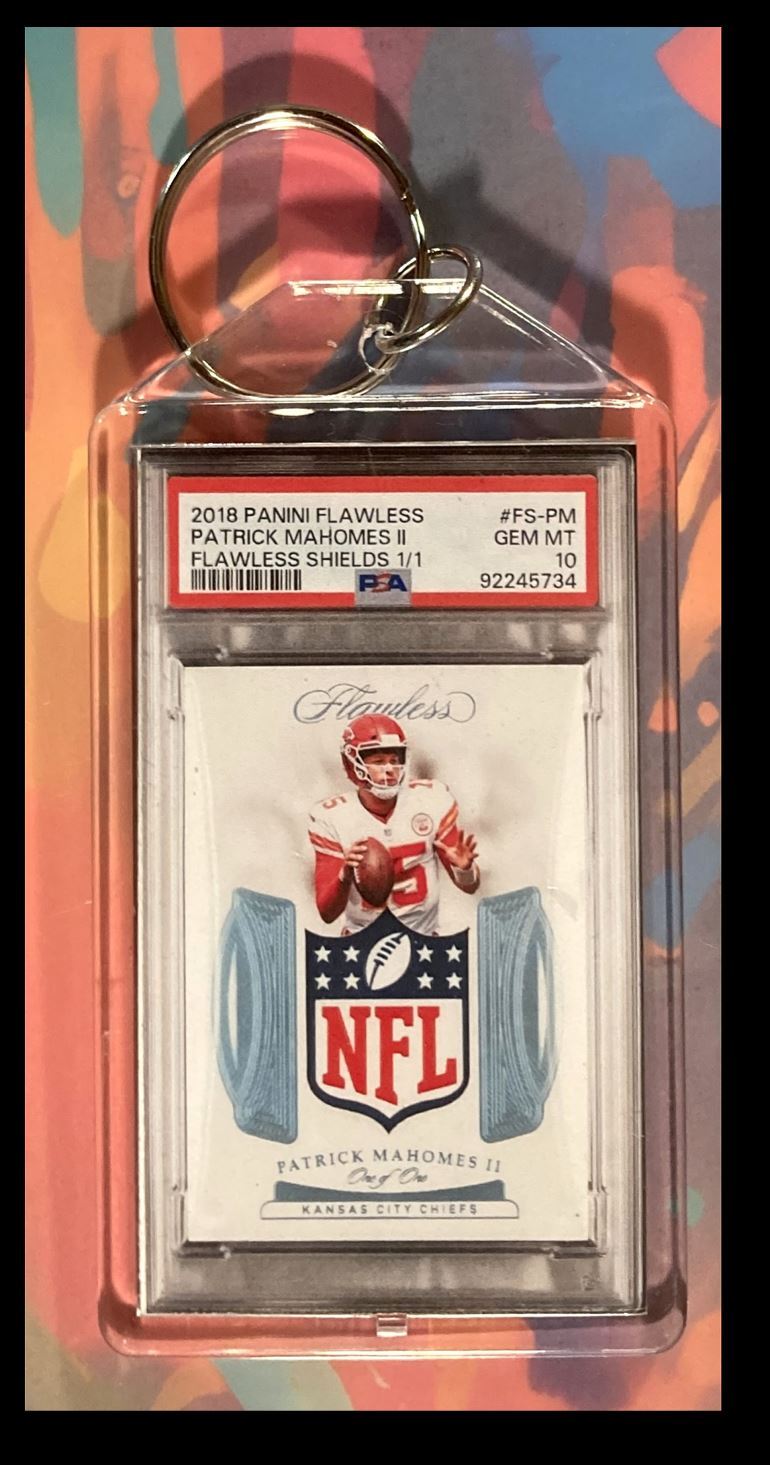 2962 Patrick Mahomes 2018 Panini Flawless Shields - Custom Keychain