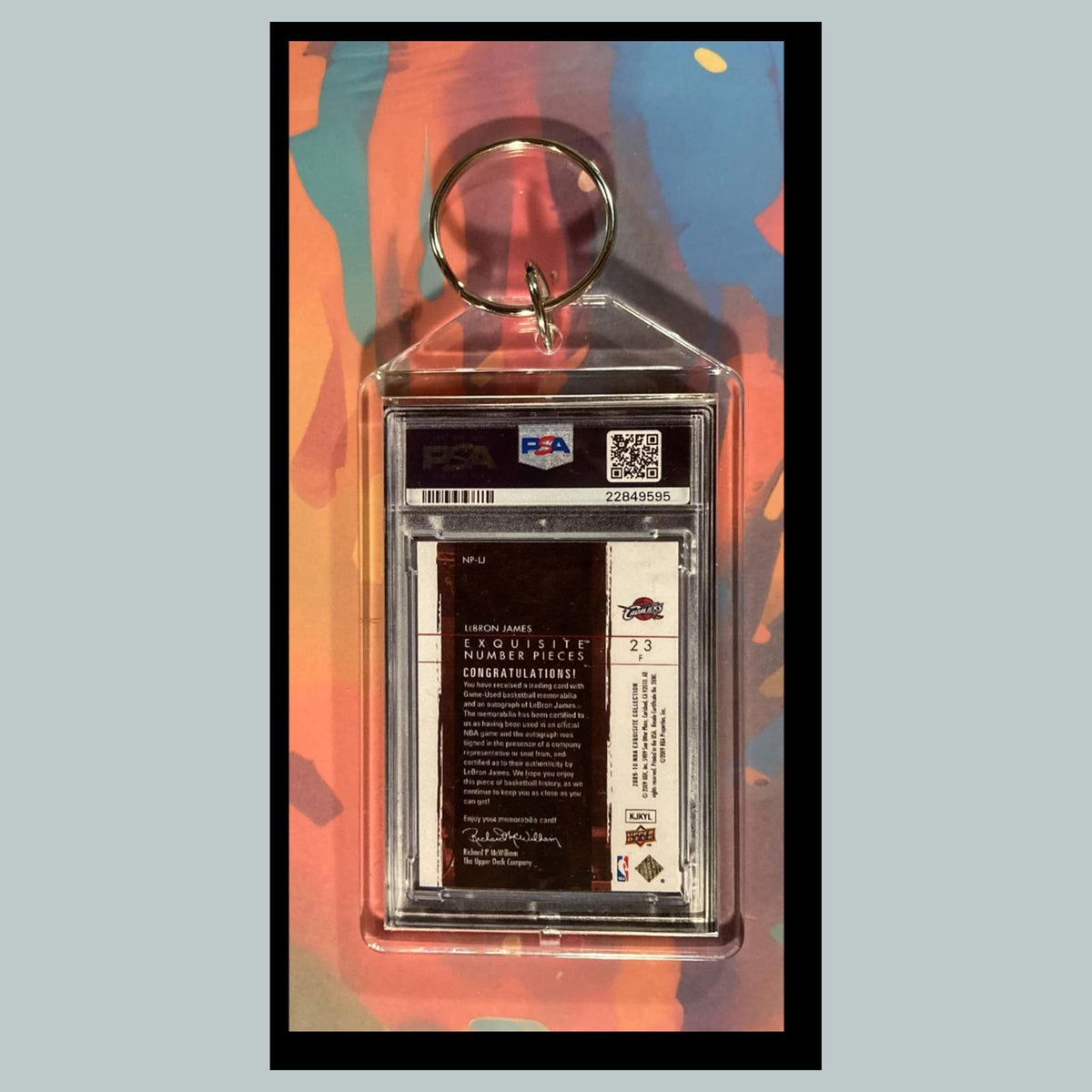 2997 LeBron James 2009 Upper Deck Exquisite Coll Auto Custom Novelty Keychain