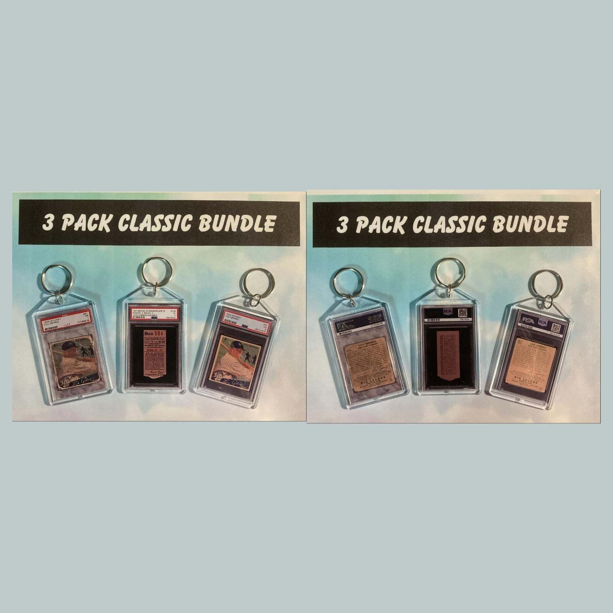 3627B Lou Gehrig-Jackie Robinson-Gehrig 3 Pack Bundle Custom Hand Made Keychains