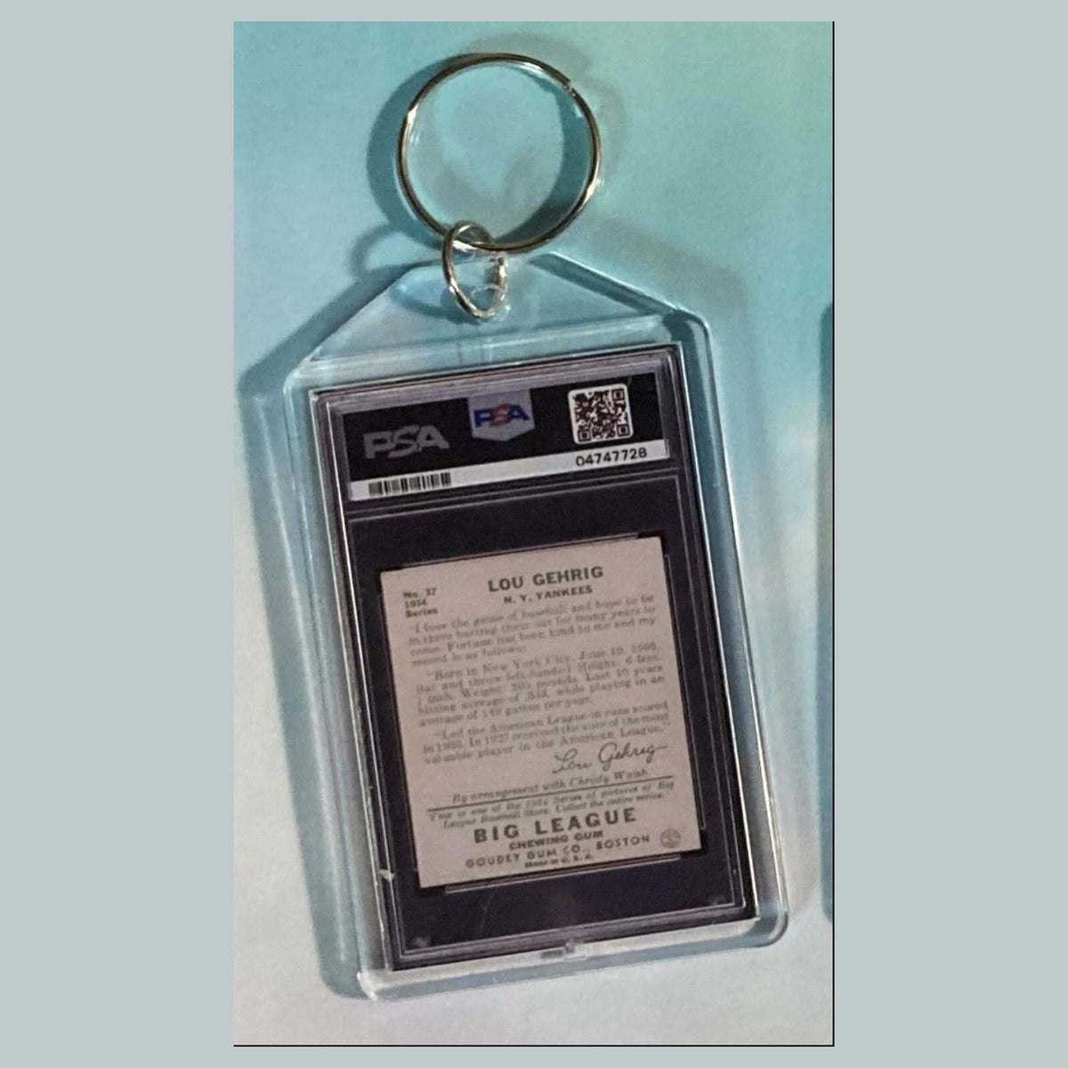 3626 Lou Gehrig 1934 Goudey Custom Hand Made Keychain