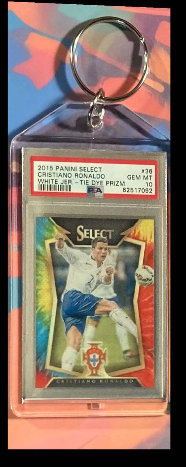 3094 Cristiano Ronaldo 2015 Panini Select Tie-Dye Prizm Keychain