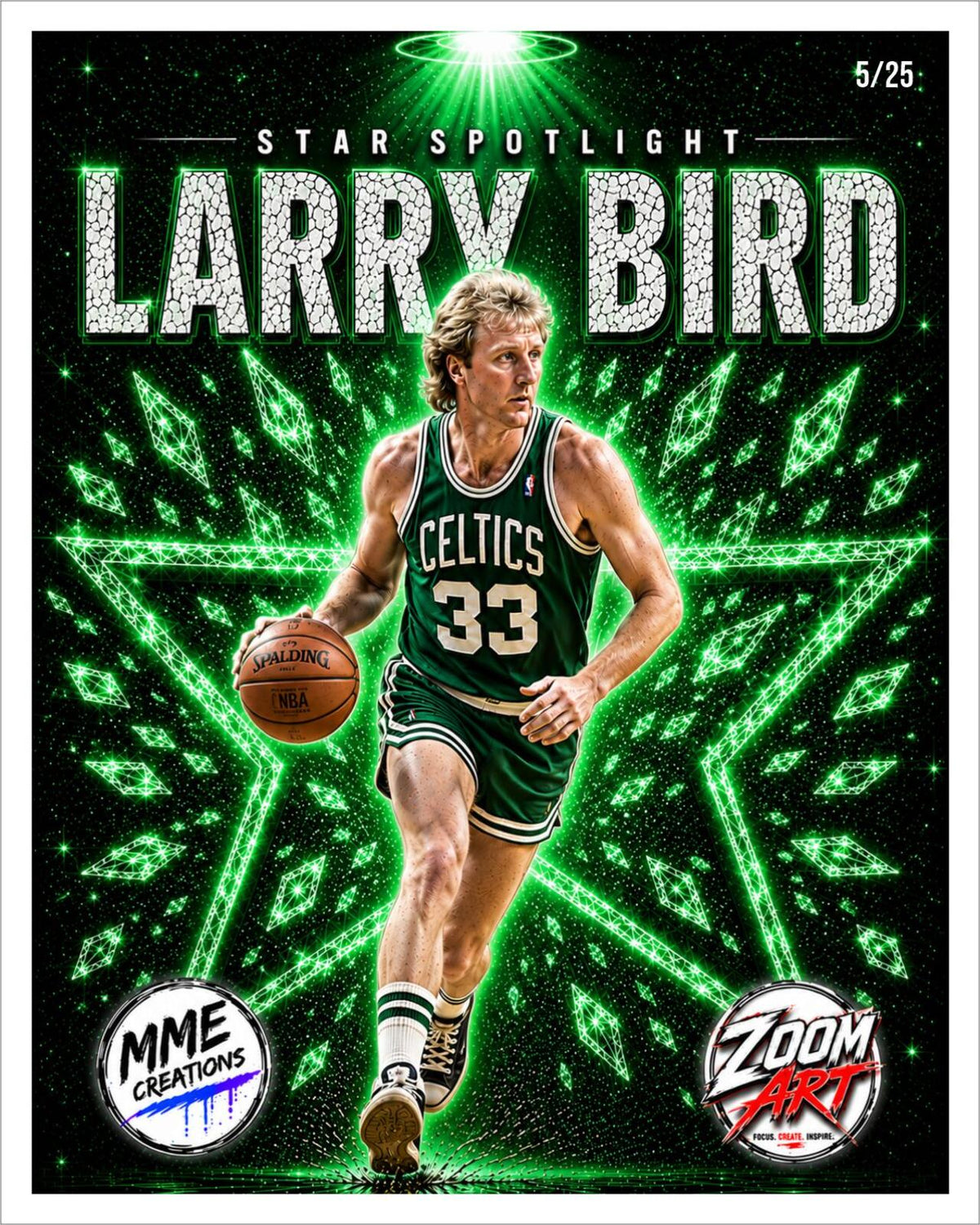 2671 Star Spotlight Series | 8X10 Art Jordan-Bird-Magic Bundle Numbered to /25 BKL