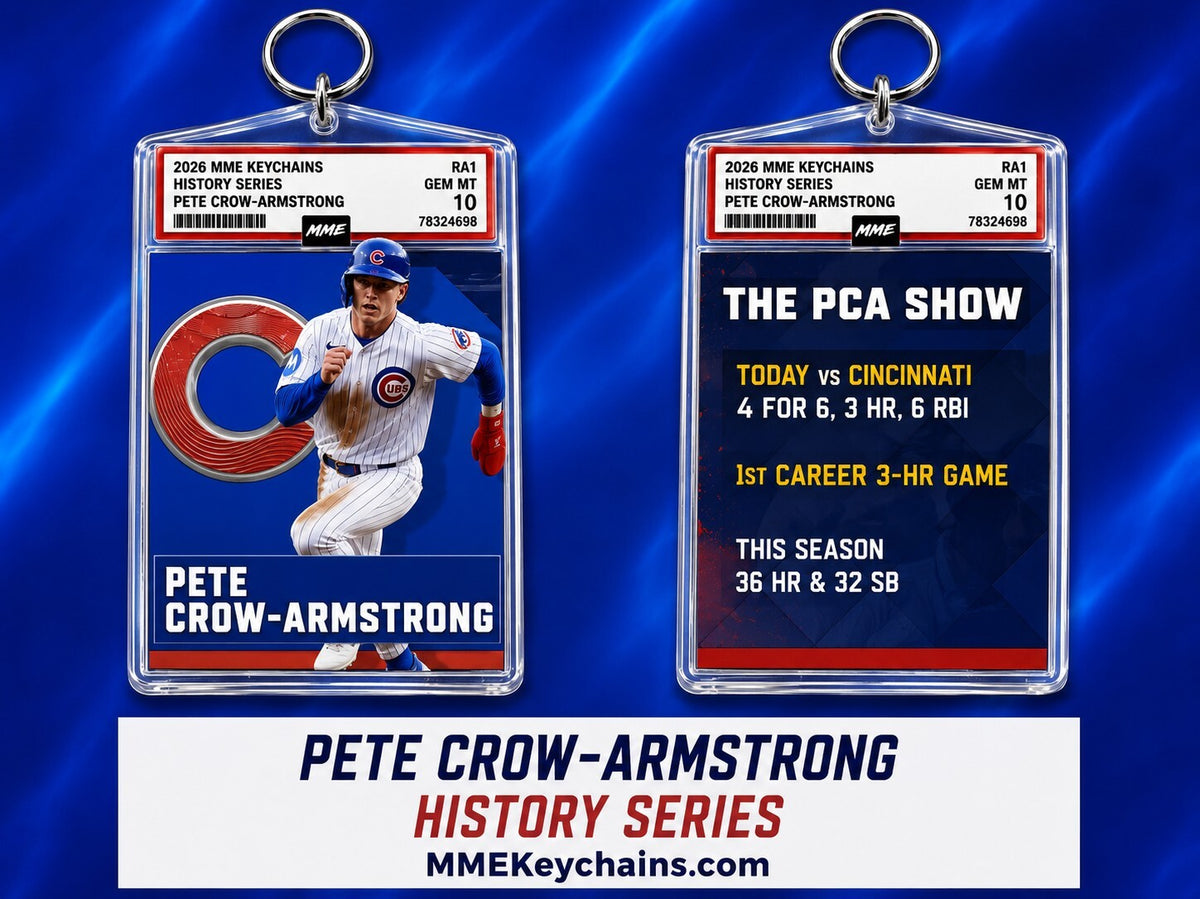 9999 Pete Crow-Armstrong 3 Homer Game-8-29-26 Custom Acrylic Photo Keychain