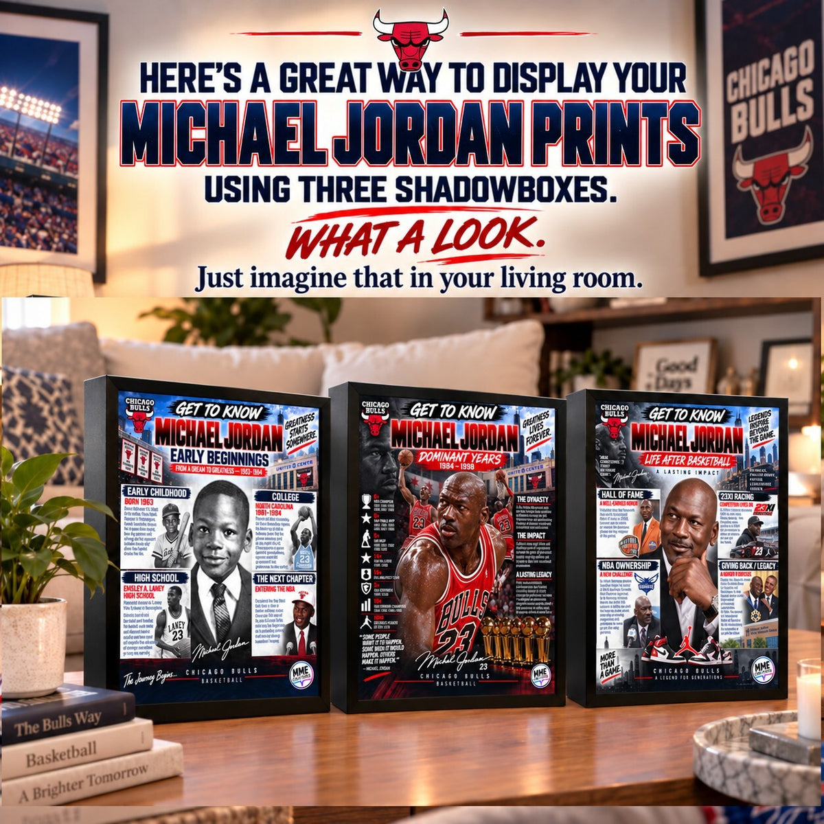 4430 Michael Jordan Get to Know Series 3-Print Bundle 3 8x10 Glossy Prints