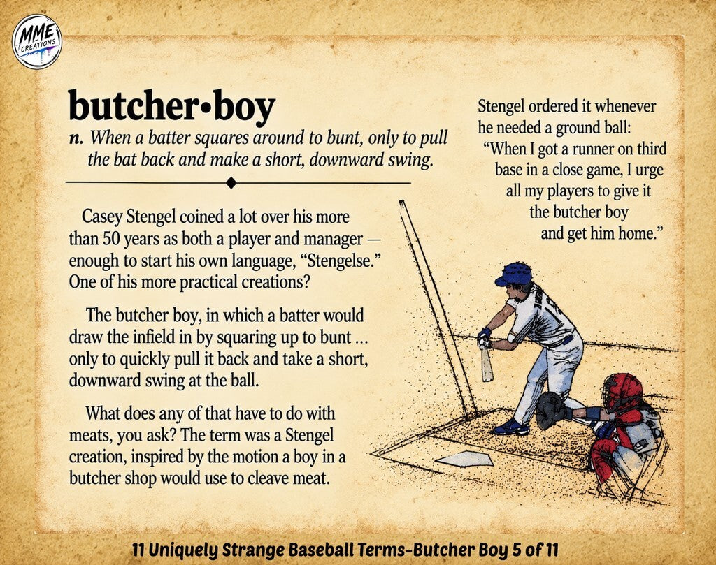 4365 Butcher Boy Laminated Card-Stories Of 11 Uniquely Strange Baseball Terms