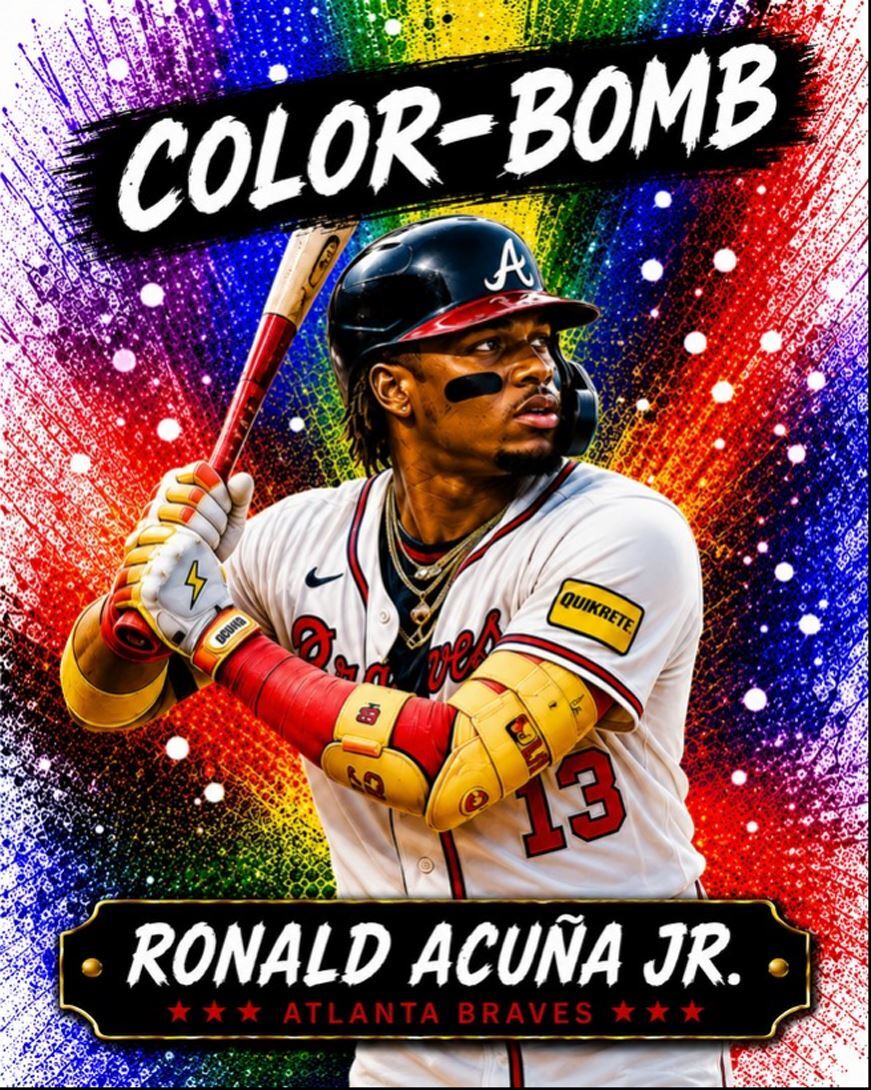 3836 Ronald Acuna Jr 8x10 Premium Print | Color-Bomb | With Text