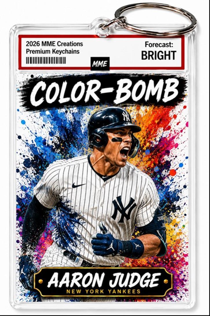 3804 Aaron Judge Keychain | Color-Bomb | Custom Photo Keychain | With Nameplate