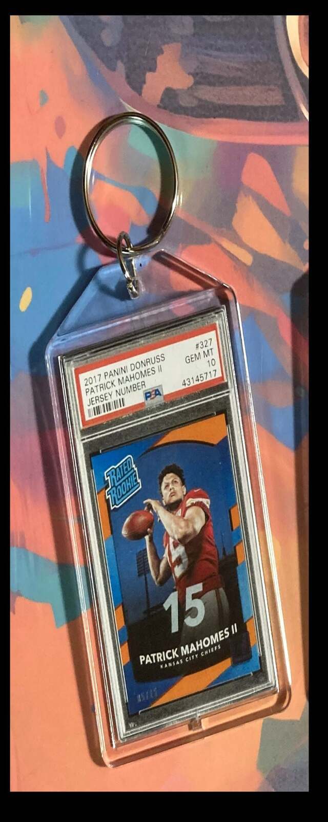 3245 Patrick Mahomes 2017 Panini Donruss Rated Rookie Keychain