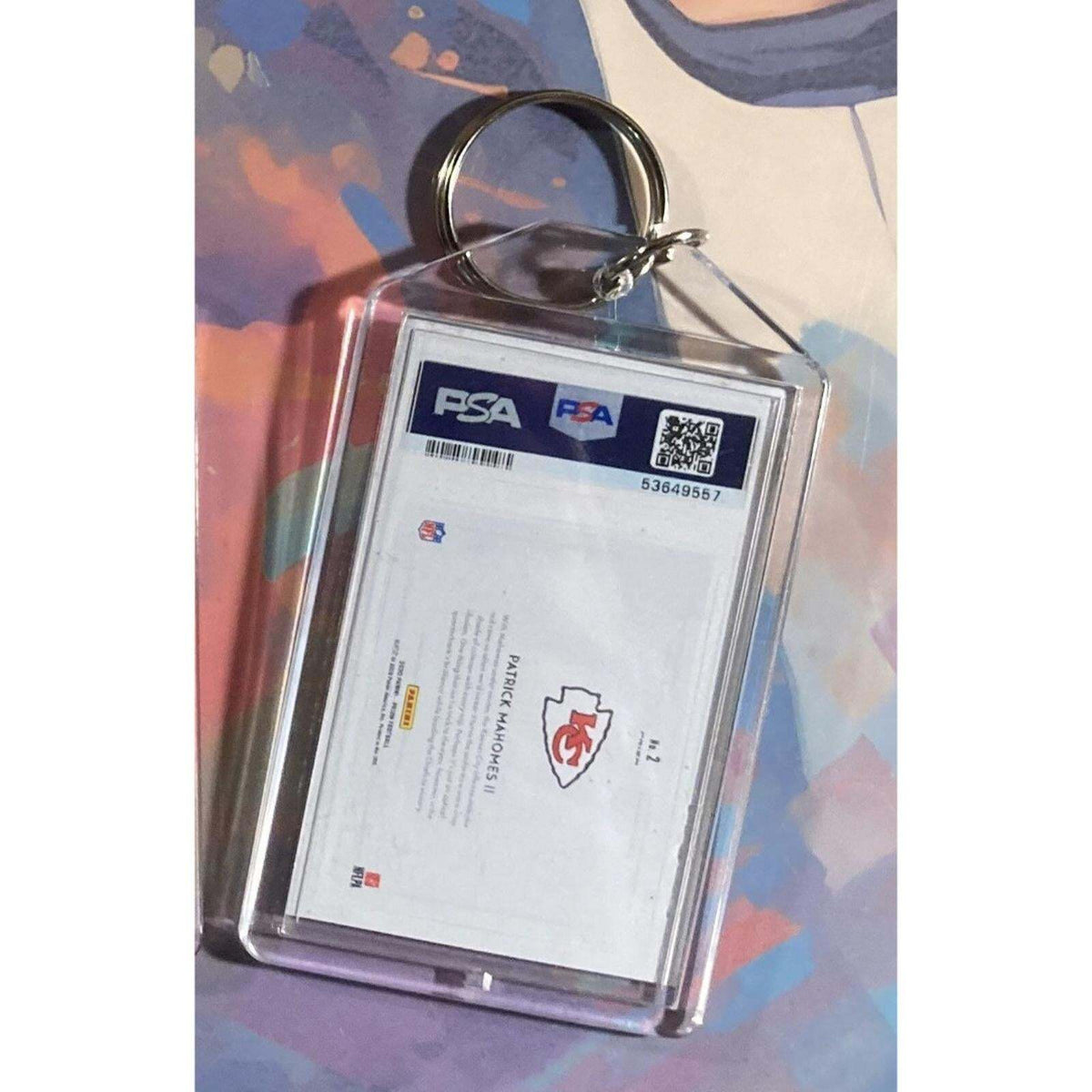 3185 Patrick Mahomes 2020 Panini Prizm Colorblast Custom Made Novelty Keychain