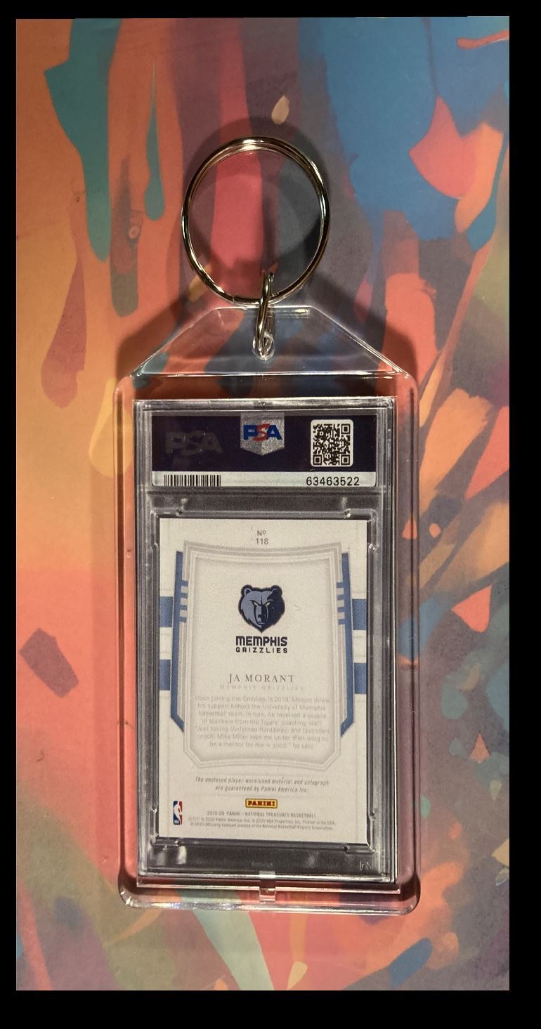 3022 Ja Morant 2019 Panini Patch Auto PSA Style - Custom Keychain - Great Gift