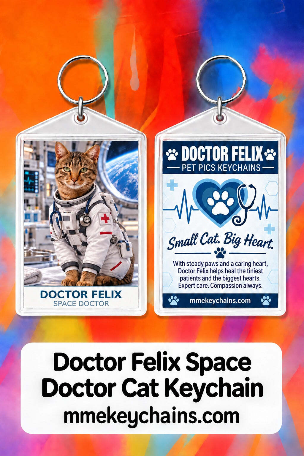 4911 Personalized Pet Pics Keychains Doctor Felix – Space Doctor