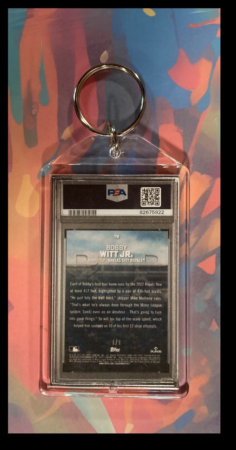 3038 Bobby Witt Jr 2022 Topps Stadium Club SuperFractor Keychain