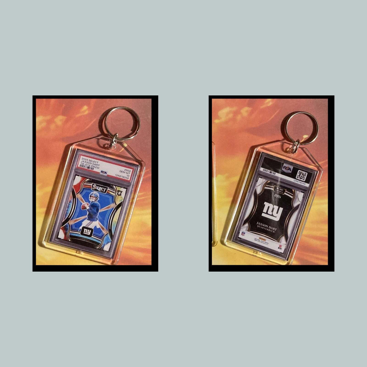 3529 Jaxson Dart 2024 Panini Select Tie-Dye Prizm Keychain