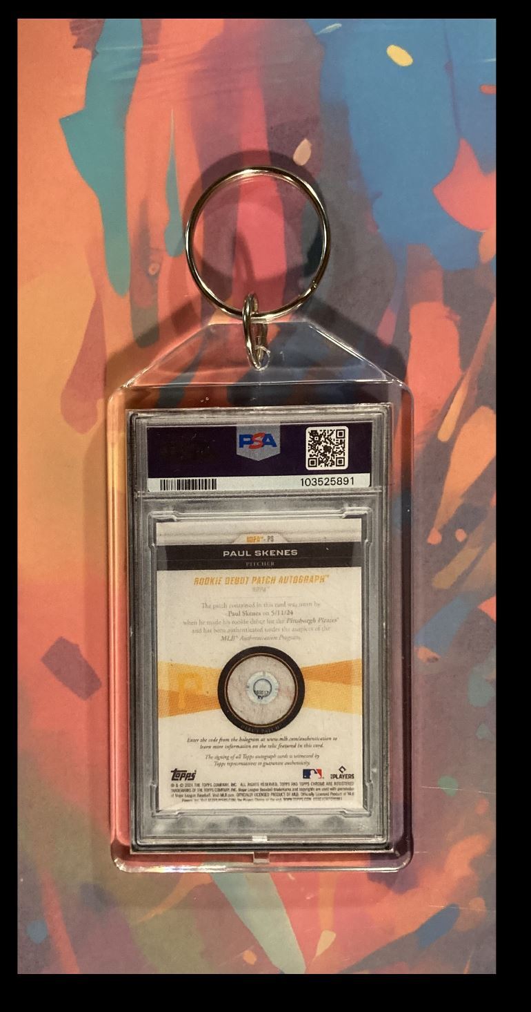 3069 Paul Skenes 2024 Topps Chrome Debut Auto Custom Keychain-Gift