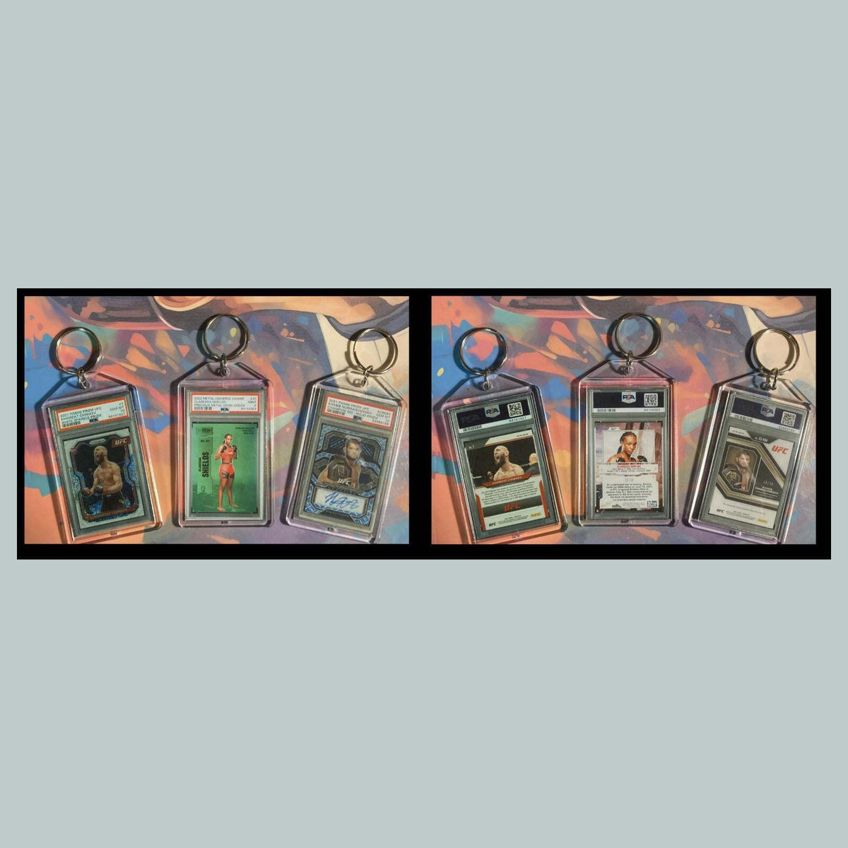 3451B Khamzat Chimaev/Shields/Nurmagomedov 3 Pack Bundle - 3 Different Keychains