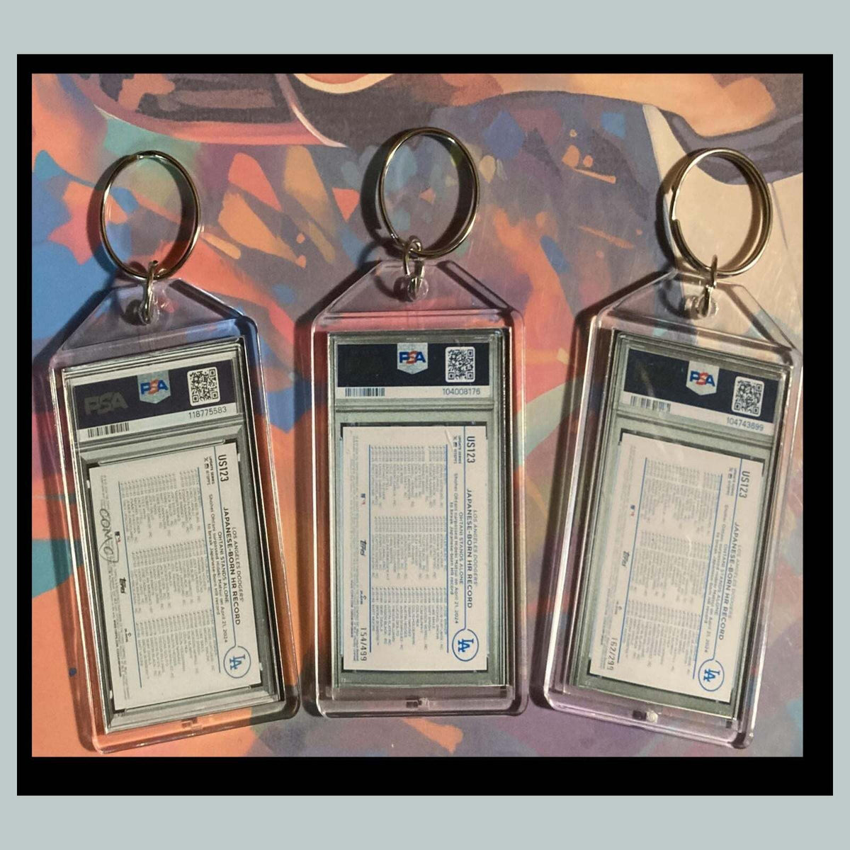 3457B Shohei Ohtani Crackle 3 Pack Bundle - 3 Different Custom Novelty Keychains