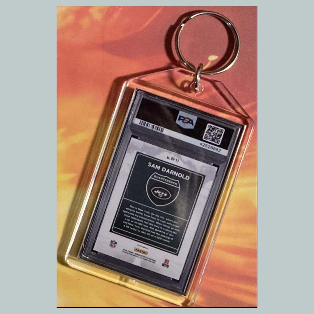 3776 Sam Darnold 2018 Panini Donruss Optic Downtown Hand Made Keychain