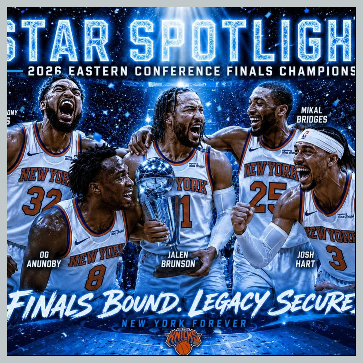 2699 Knicks Finals Bound Blue Ice Edition 8X10 Zoom Art Giclée Print /15
